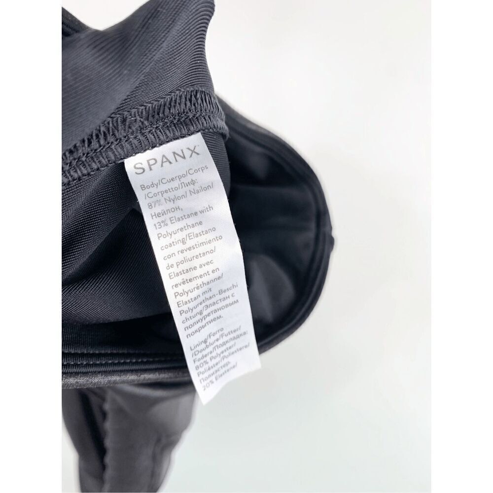 Spanx Women's Sz M Faux Leather Moto Leggings Textured Shaping Stretch Black - Picture 11 of 13